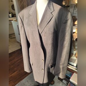 Burberry Classic Gray Pinstripe Men's Blazer
